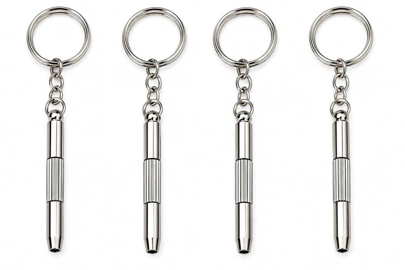 4 Pc's Compact Pocket Mini DIY Screwdriver Kit with Keychain for Eyeglass, Sunglass, Watch, Jewellery, Electronics, Toy Repair Kit Kids/Adults (Pack of 4)