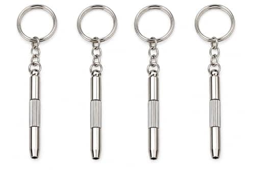 4 Pc's Compact Pocket Mini DIY Screwdriver Kit with Keychain for Eyeglass, Sunglass, Watch, Jewellery, Electronics, Toy Repair Kit Kids/Adults (Pack of 4) view 2