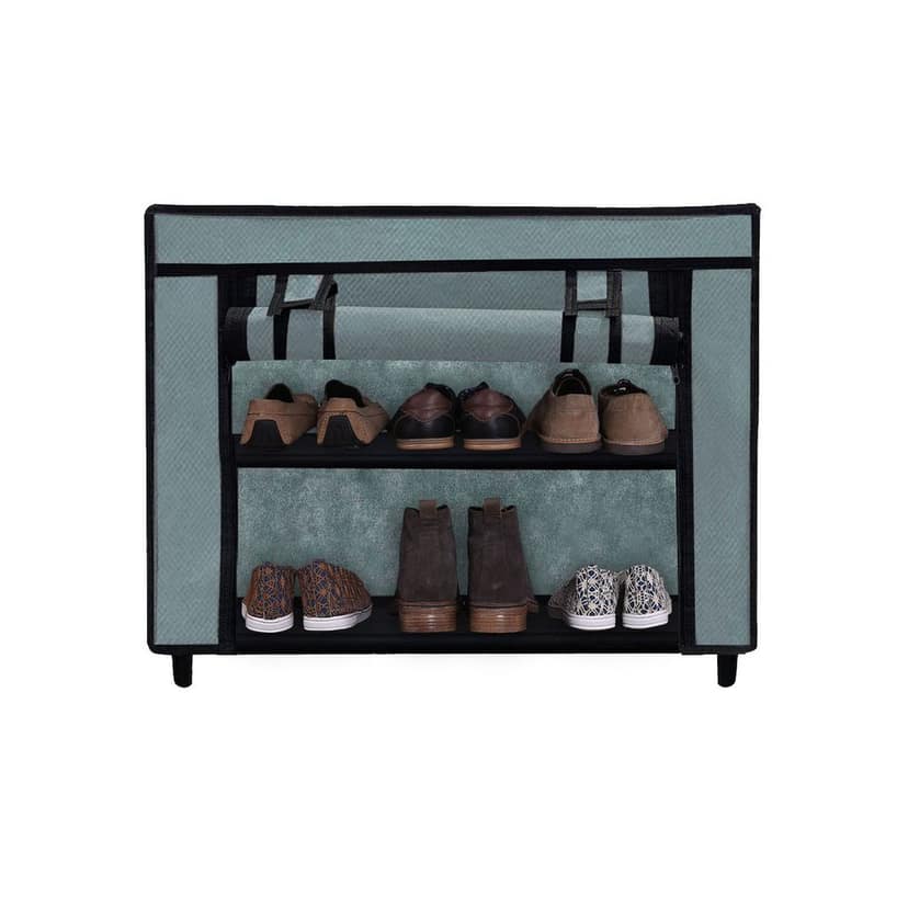 Dustproof Portable Fabric Shoe Rack Organizer | 2-Tier Shoe Storage