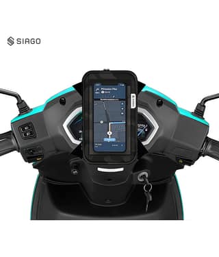 SIAGO SIA11 Premium Mobile Holder for Scooty - Universal Fit | Activa Mobile Holder for Scooter | Water-Resistant Pouch Black