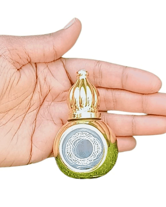 Mii Art 10ml Refillable Glass Perfume Bottle – Gold Empty Vial for Ittar, Oud, and Concentrated Fragrance Oils (1 Pack) view 2