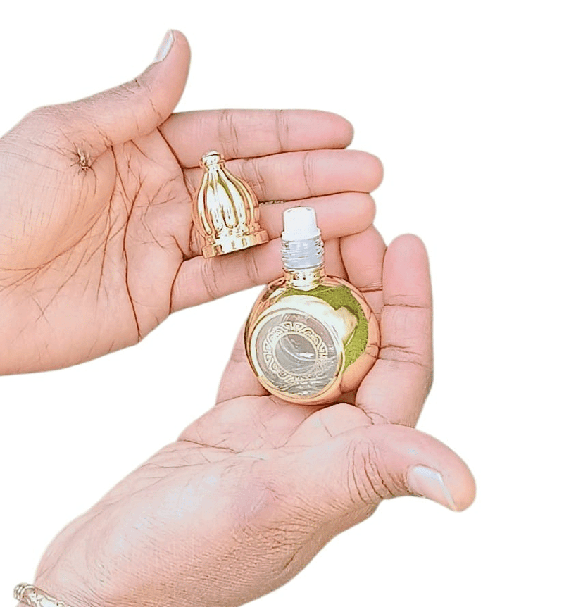 Mii Art 10ml Refillable Glass Perfume Bottle – Gold Empty Vial for Ittar, Oud, and Concentrated Fragrance Oils (1 Pack) view 3