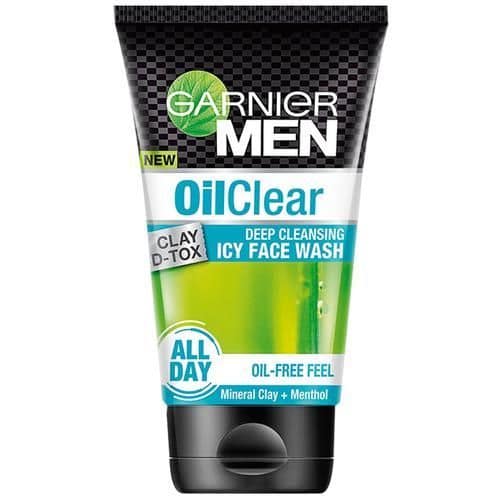 Garnier Men Oil Clear Clay D-Tox Deep Cleansing Icy Face Wash, 100 gm