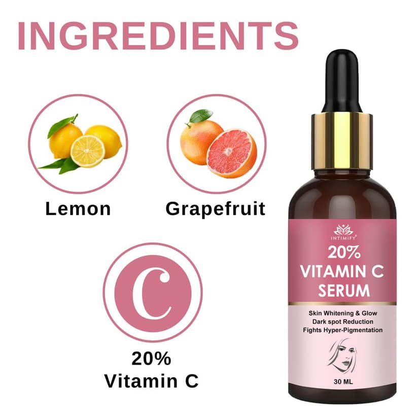 Intimify 20% Vitamin C Serum, vitamin c serum, anti acne serum, face serum, skin brightening serum, 30 ml view 3