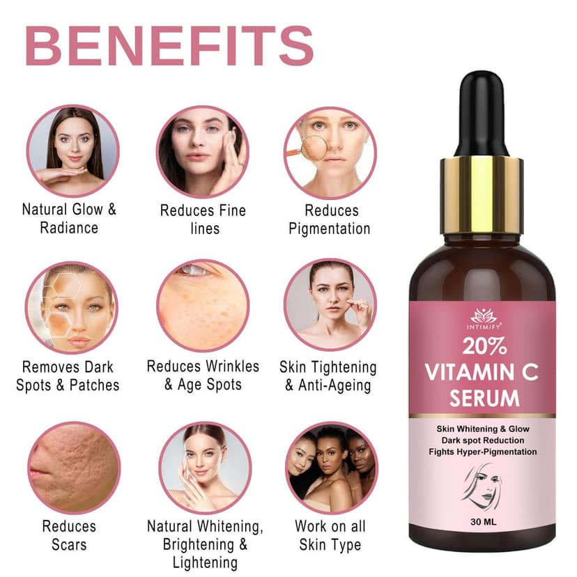 Intimify 20% Vitamin C Serum, vitamin c serum, anti acne serum, face serum, skin brightening serum, 30 ml view 4