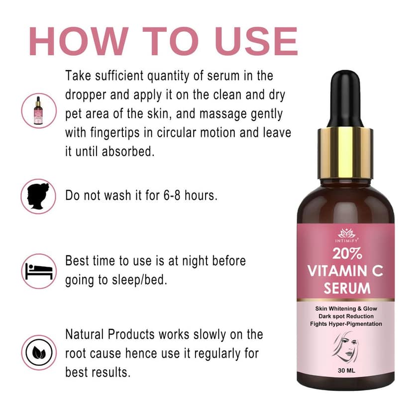 Intimify 20% Vitamin C Serum, vitamin c serum, anti acne serum, face serum, skin brightening serum, 30 ml view 5