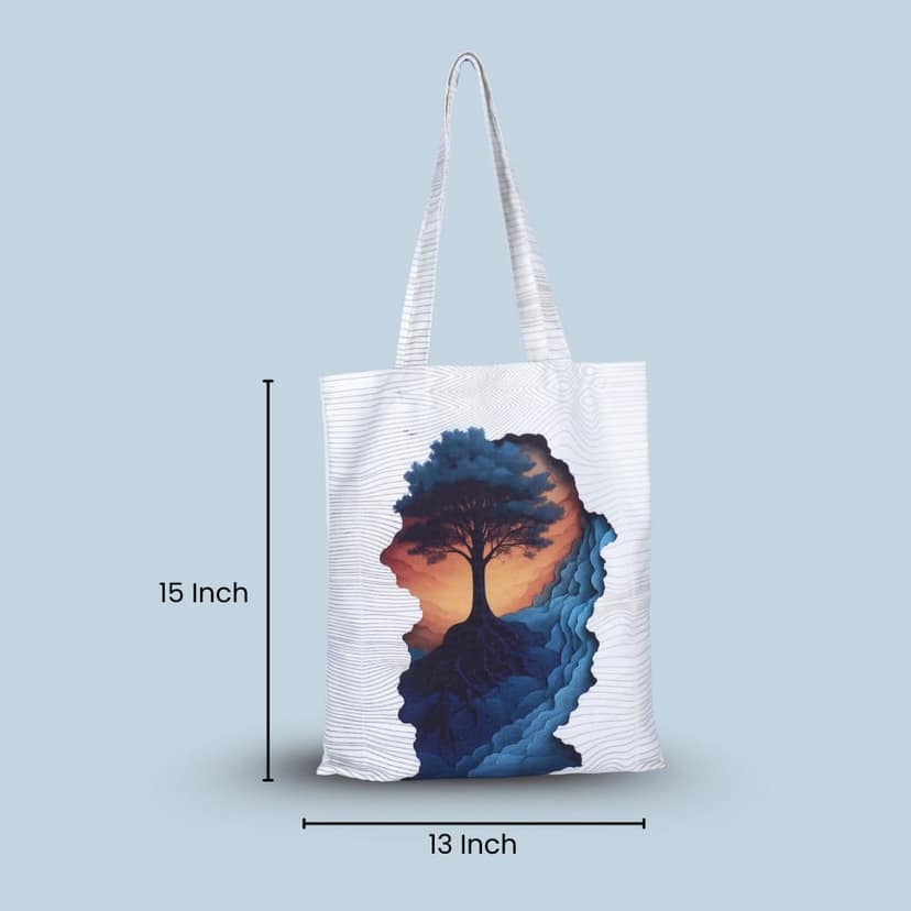 WOTM Recycled Cotton Canvas Tote Bag for Women | College Tote Bag | Canvas Bag for Girls | Foldable Travel & Shopping Tote | Eco-Friendly Cotton Canvas Bag view 7