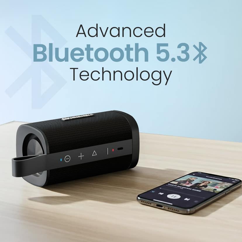Portronics Fynix Mini Dual Passive Radiator, Upto 4 Hours Playtime, Type C Charging, TWS Mode view 2