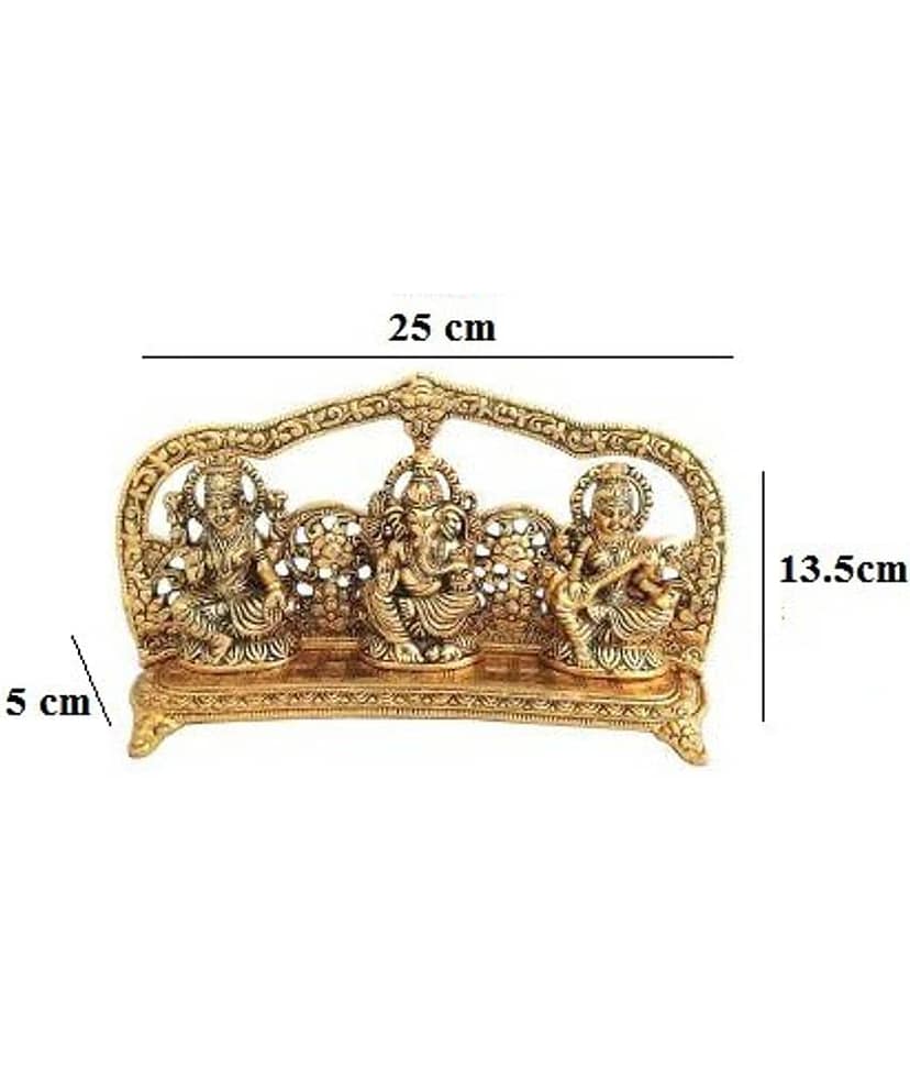 Fashion Bizz Lord Lakshmi Ganesha Saraswati Idol Decorative Showpiece - 13.5 cm view 2