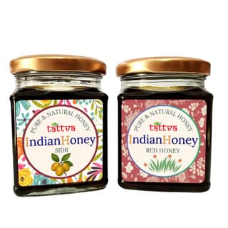 IndianHoney Red Honey & Premium & Highly Medicinal Sidr Honey Combo Pack (230gm & 230gm)