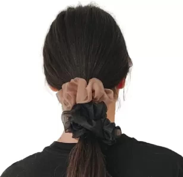 Elecsera Shiny Silk Hair Scrunchies Set of 12 Rubber Band (Multicolor) view 3