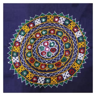 Garvi Gurjari (A Gujarat Govt Enterprise) Cotton Multicolor Hand Embroidered Patch with Mirror Work(GGCMEP64)