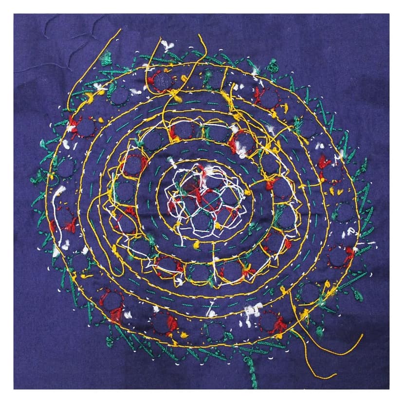 Garvi Gurjari (A Gujarat Govt Enterprise) Cotton Multicolor Hand Embroidered Patch with Mirror Work(GGCMEP64) view 2
