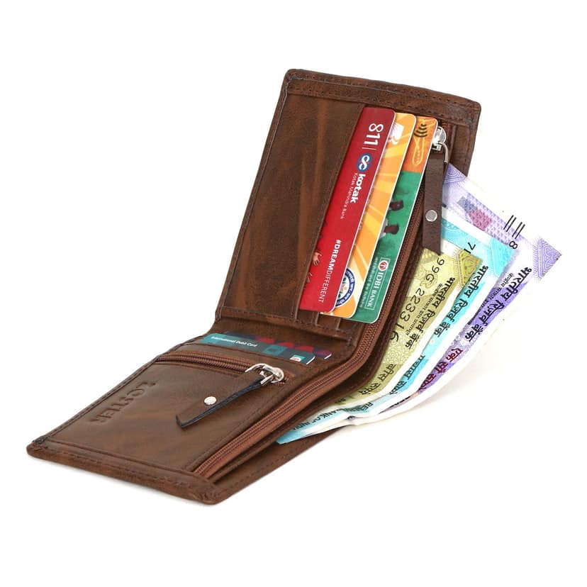ZOSTER Brown Vegan Leather Wallet for Men & Women - Stylish and Sustainable Wallet view 2