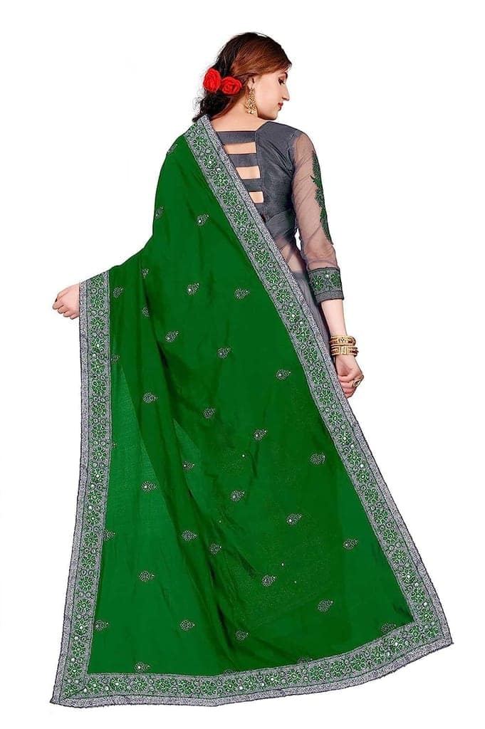 Zysia Stunning Embroidered silk Sareefor Women with Exquisite Saree Blouse - Perfect Indian Saree for Women view 10