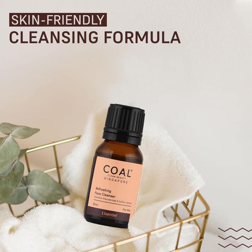 COAL Clean Beauty Refreshing Face Cleanser with Niacinamide & Saffron Extract| Deeply Cleanses, Refreshes & Resets Skin | Men | All Skin Types | 15ml view 6