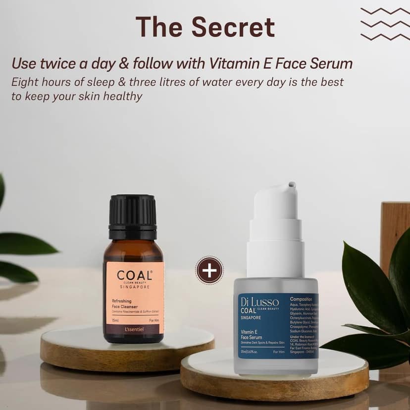 COAL Clean Beauty Refreshing Face Cleanser with Niacinamide & Saffron Extract| Deeply Cleanses, Refreshes & Resets Skin | Men | All Skin Types | 15ml view 7