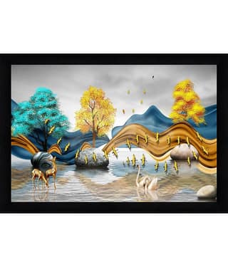 Indianara Abstract Painting With Frame