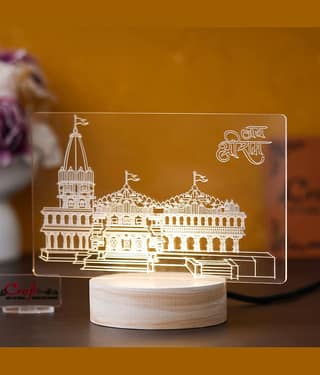eCraftIndia White Shri Ram Mandir Ayodhya Temple Showpiece