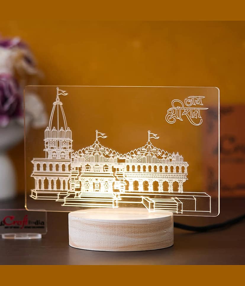 eCraftIndia White Shri Ram Mandir Ayodhya Temple Showpiece