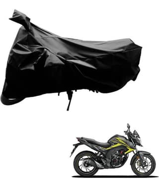 AutoRetail Dust Proof Two Wheeler Polyster Cover for Honda CB Hornet 160R (Mirror Pocket, Black Color)