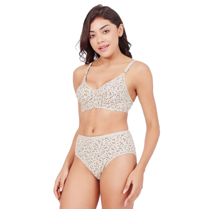 Bodycare Women's Assorted Prints Combed Cotton Bra & Panty Set 6450E view 2
