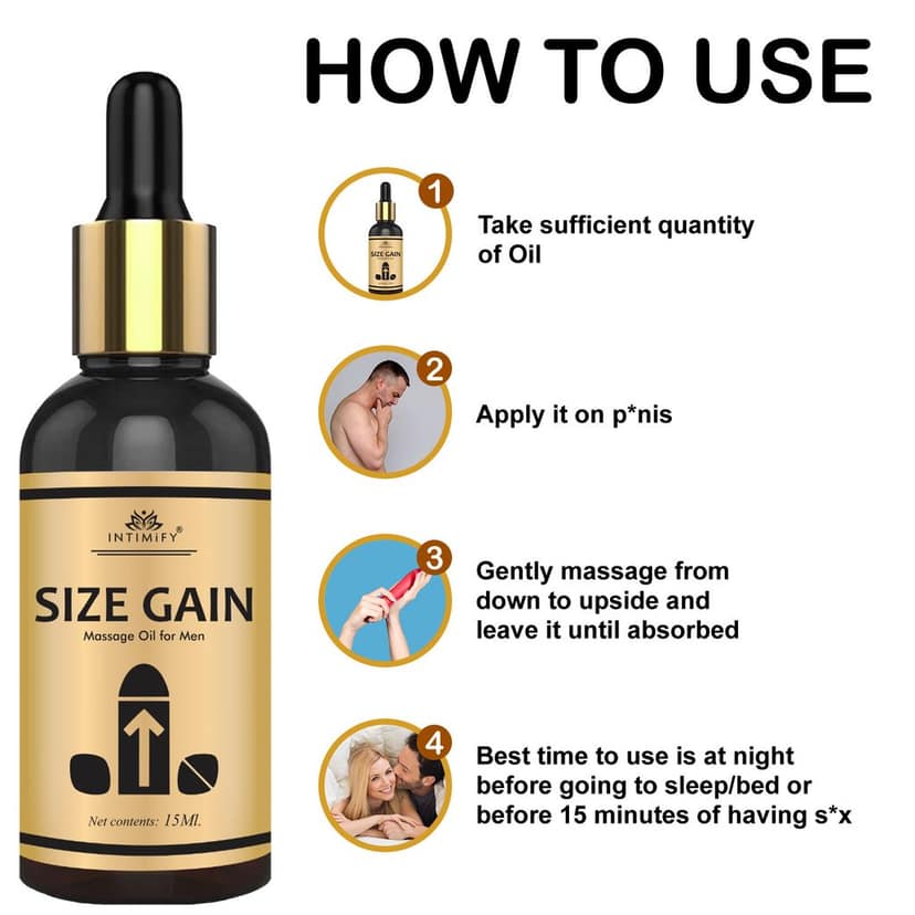 Intimify Size Gain Oil to Increase Size and Thickness, Increase Length, Time Booster, Extra Pleasure, Extra Stamina & Power view 4
