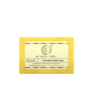 Khadi Natural Chandan Haldi Handmade Soap - For Soft & Supple Skin, 125 G