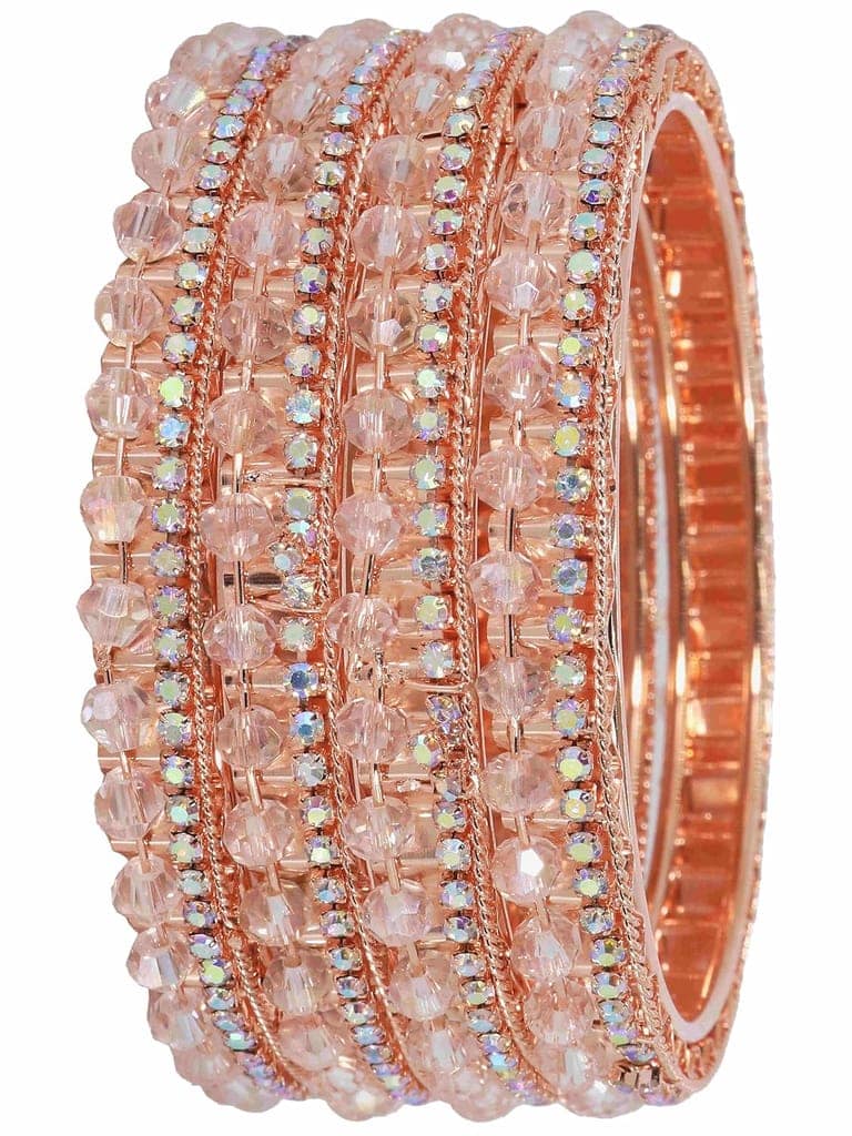 NMII Alloy Metal Bangles For Women and Girls Studded American Diamond Stone & Pearls | Traditional Women's Bangles | Metal bangles | Gold Plated- Set of 4 view 4