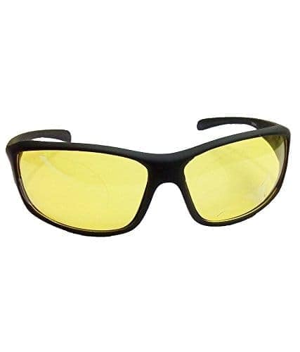 HRINKAR Sport And Rectangular Stylish Sunglasses For Men And Women (Yellow And Grey Lens | Black And Black Frame - HCMB370) With Free Paper 3D Glass view 3