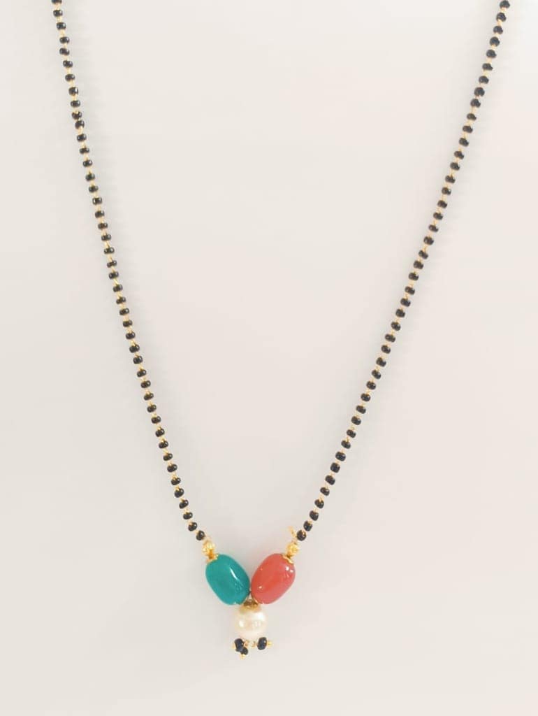 Gold Plated Short Black Beads view 3