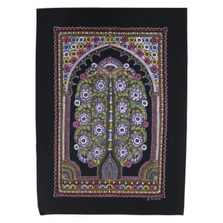 Garvi Gurjari (A Gujarat Govt Enterprise Handmade Rogan Painting - Black(GGCHRP13)