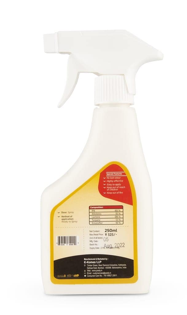 Pestly Pest Repellent Control for home | Ant, Cockroach, Rat, Lizard, Bed Bugs, Spider ALL IN ONE Spray | 100% Natural | No Kill Just Repel | Easy to Use | Non Toxic (250ML) (PACK OF 1) view 2