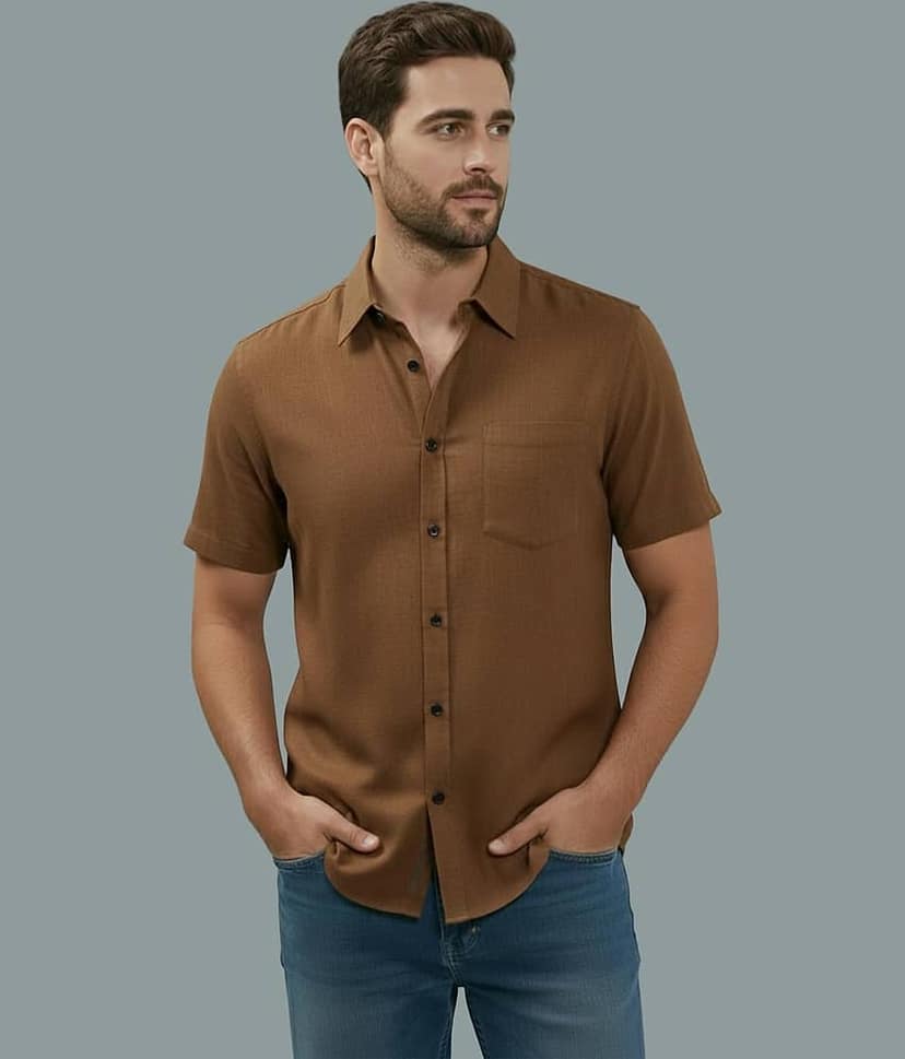 UNI VIBE Cotton Blend Slim Fit Solids Half Sleeves Men's Casual Shirt - White ( Pack of 1 )