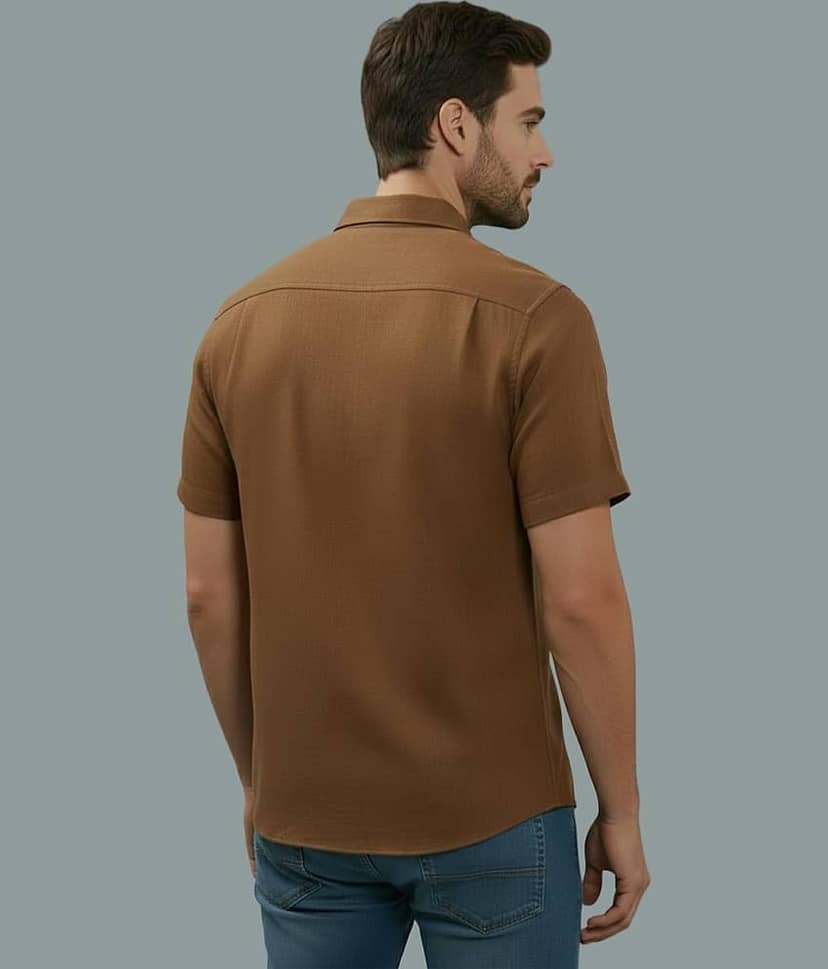 UNI VIBE Cotton Blend Slim Fit Solids Half Sleeves Men's Casual Shirt - White ( Pack of 1 ) view 2