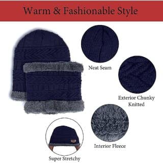 Eastern Club Women Blue Woolen Winter Cap (Pack of 2) view 2