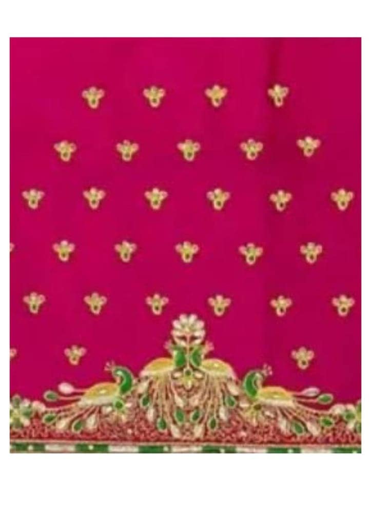 Pink embroidered blouse - Un Stiched Blouse - 1 Meter view 2