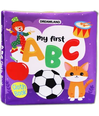 Dreamland Baby My First Cloth Book ABC with Squeaker and Crinkle Paper Cloth Books for Toddler Kids Early Development Cloth Book Learning Educational Baby Toys Soft Toys Gifts for Kids