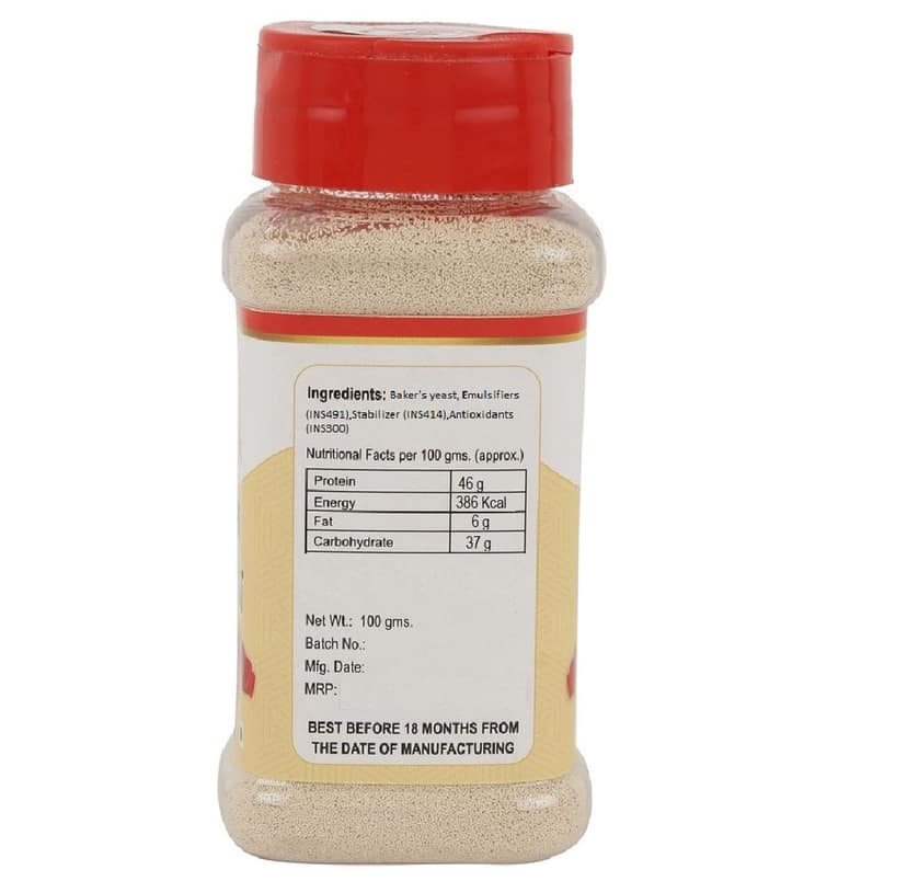 foodfrillz Instant Dry Yeast, 200 GMS (100 g x 2) Active Dry Yeast for Baking, Making breads, Pizza Base, Raising Dough and Wine view 3