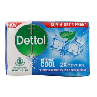 Dettol Intense Cool 2X Menthol Soap, Protects From Body Odour, 125G