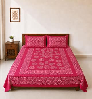 Handcrafted Batik Cotton Double Bed Bedsheet