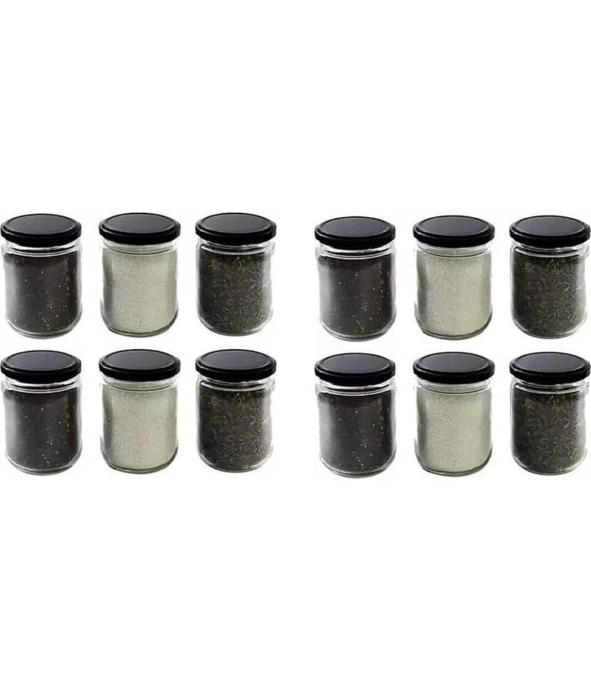 CROCO JAR Glass Black Food Container ( Set of 12 ) view 2