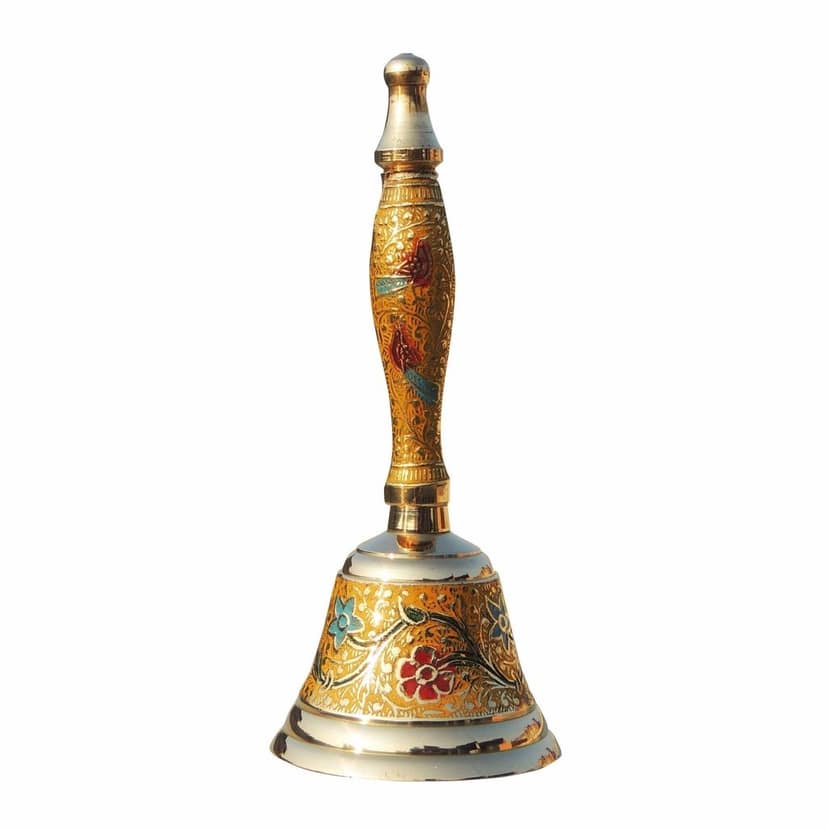 Brass Hand Bell No. 2 Yellow Colour, Height : 7 Inch (ZMAS167 B) view 2