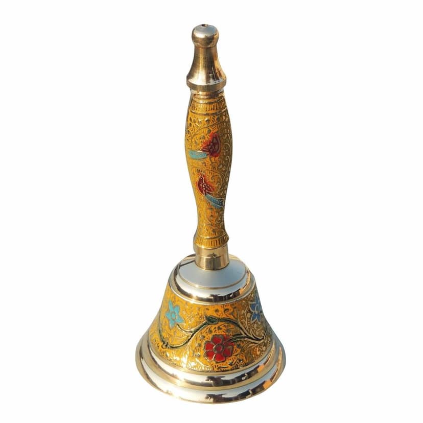 Brass Hand Bell No. 2 Yellow Colour, Height : 7 Inch (ZMAS167 B) view 3