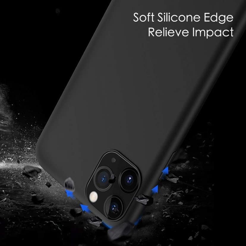 Memumi Crystalloid Series Liquid Silicone Back Cover for Apple iPhone 11 Pro Shockproof-Black(5.8") view 6