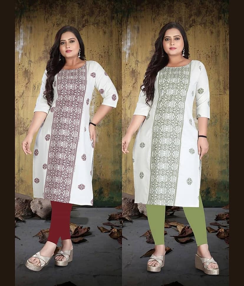 Hetsa Women Cotton Printed A-line Kurti ( White )