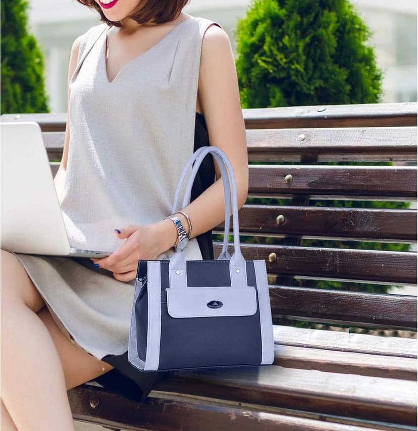 RIGHT CHOICE Styles Women's Shoulder Handbag (831 NAVY BLUE & HALF WHITE) view 4