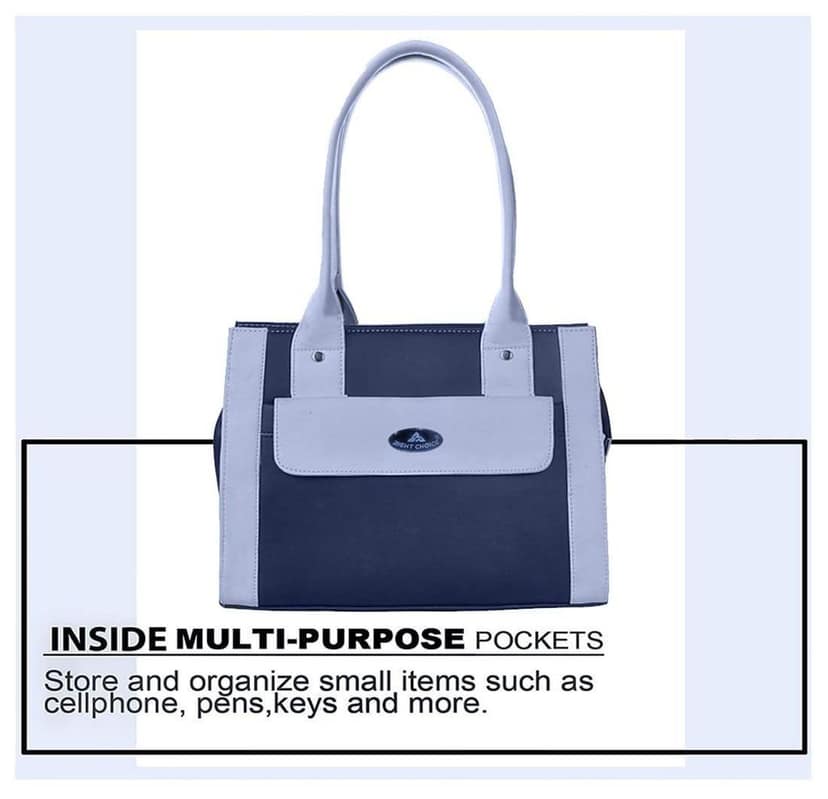 RIGHT CHOICE Styles Women's Shoulder Handbag (831 NAVY BLUE & HALF WHITE) view 5