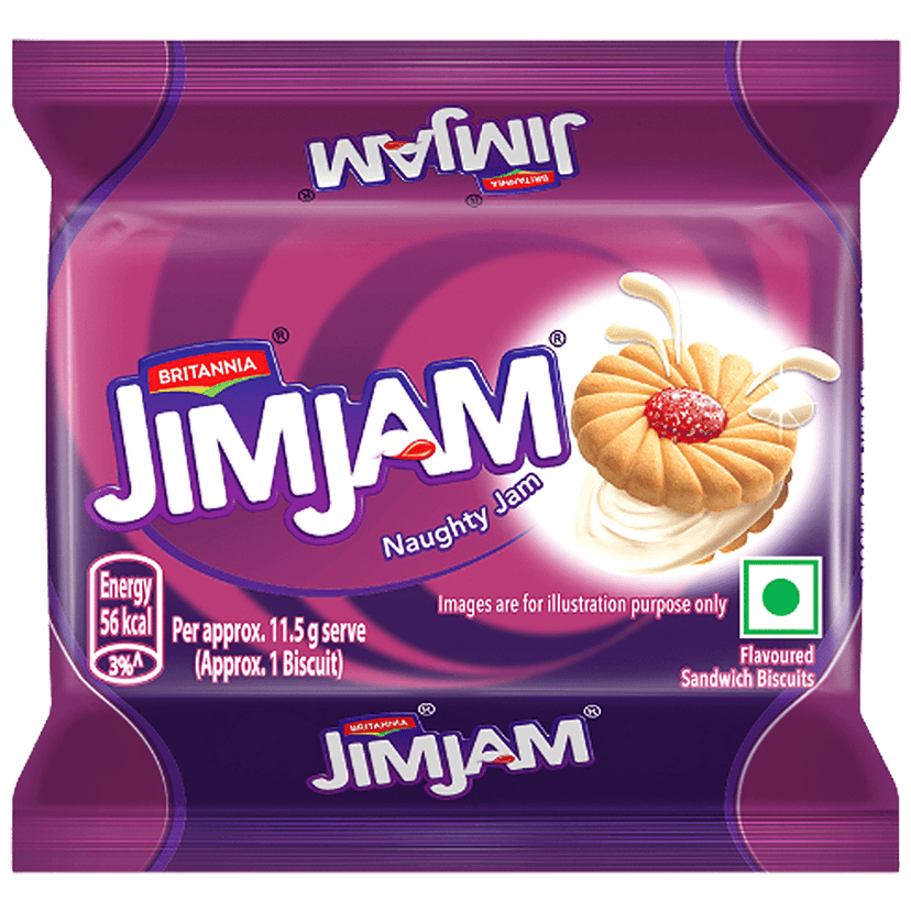 Britannia Jim Jam Cream Biscuit - Crunchy, Ready To Eat, 138 G view 2
