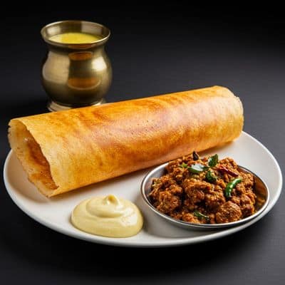 Neer Dosa With Mutton Ghee Roast